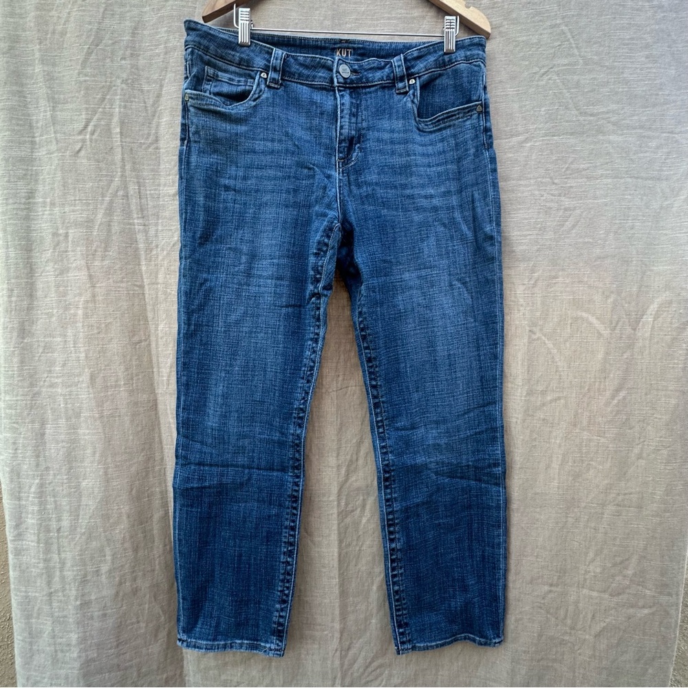 Kut from the Kloth Denim Jeans Straight Leg Classic Stretch Mid Rise Timeless 14